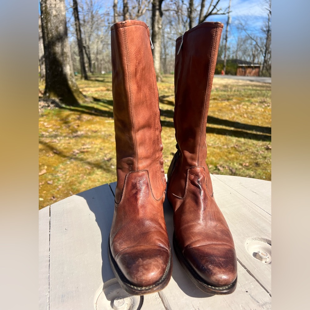 Brown Leather Hand Made Calf High N.D.C Boots
